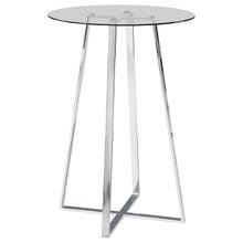 View Product - Zanella Round 30-inch Glass Top Bistro Bar Table Chrome