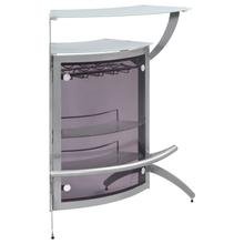 View Product - Dallas 2-shelf Curved Freestanding Home Bar Cabinet Silver