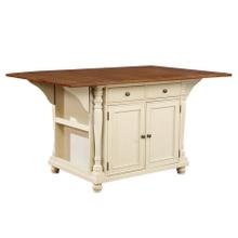 See Details - Slater 2-drawer Kitchen Island With Drop Leaves Brown and Buttermilk