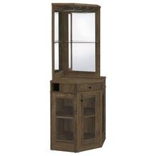 See Details - Alviso 1-drawer Corner Home Bar Wine Cabinet Rustic Oak
