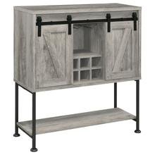 See Details - Claremont Sliding Door Home Bar Wine Cabinet Grey Driftwood