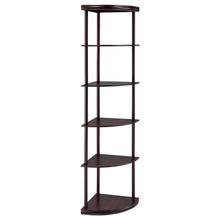See Details - Bonwick 72-inch 5-shelf Corner Bookshelf Cappuccino