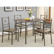 View Product - Anna 5-piece Rectangular Dining Table Set Dark Bronze
