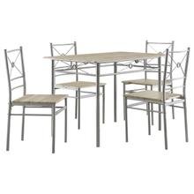 View Product - Anna 5-piece Rectangular Dining Table Set Silver
