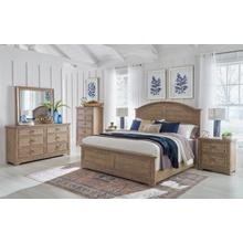 See Details - King Arched Panel Bed, Dresser, Mirror, (2) 1 Drawer Nightstands