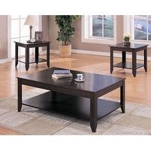 View Product - Brooks 3-piece Rectangular Coffee Table Set Cappuccino