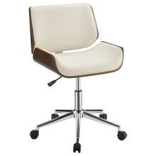 See Details - Addington Upholstered Adjustable Office Desk Chair Ecru