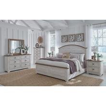 See Details - King Arched Panel Bed, Dresser, Mirror, (2) 1 Drawer Nightstands