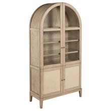 See Details - Kailani 4-door Cane Dining Vitrine Display Cabinet Beige Oak