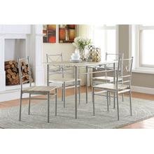 View Product - Anna 5-piece Rectangular Dining Table Set Silver