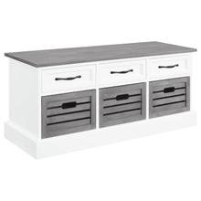 See Details - Alma 3-drawer Storage Bench White and Weathered Grey