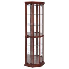 See Details - Appledale 6-shelf Corner Curio Display Cabinet Medium Brown