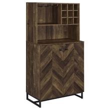 See Details - Mendoza 2-door Home Bar Cabinet Wine Storage Rustic Oak